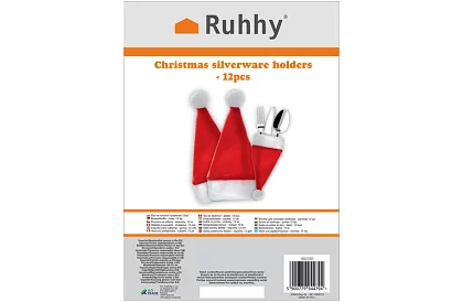 Buzunar de Crăciun pentru tacâmuri – set de 12 bucăți