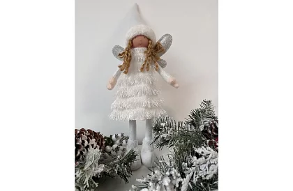 Zăpada zână albă de Crăciun cu aripi – 40 cm