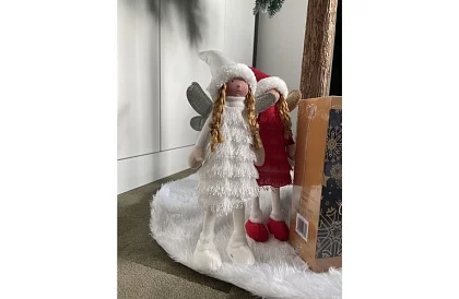 Zăpada zână albă de Crăciun cu aripi – 40 cm