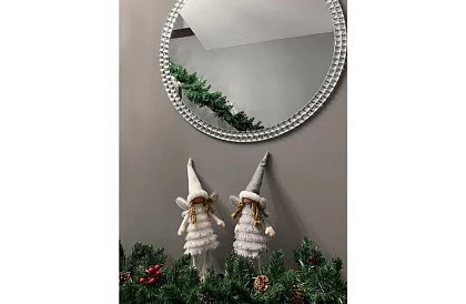 Zâna de Crăciun argintie cu aripi – 40 cm