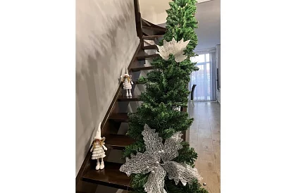 Zâna de Crăciun argintie cu aripi – 40 cm