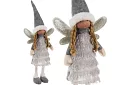 Zâna de Crăciun argintie cu aripi – 40 cm