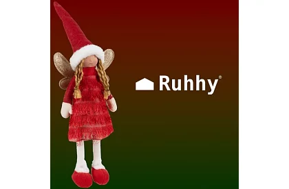 Zgarda roșie de Crăciun cu aripi – 40 cm