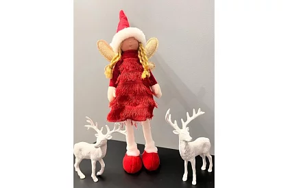 Zgarda roșie de Crăciun cu aripi – 40 cm