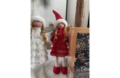 Zgarda roșie de Crăciun cu aripi – 40 cm