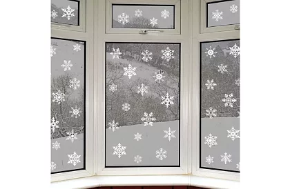 Autocolante de Crăciun pentru fereastră – fulgi