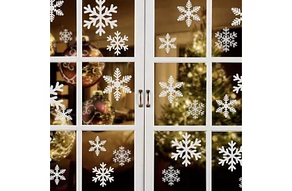 Autocolante de Crăciun pentru fereastră – fulgi