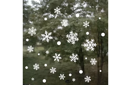 Autocolante de Crăciun pentru fereastră – fulgi