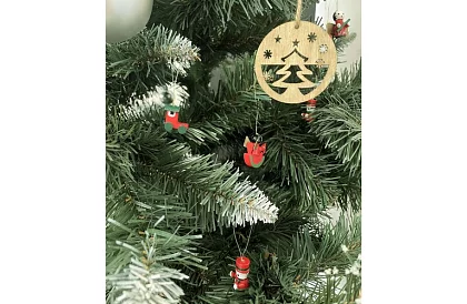 Ornamente din lemn de Crăciun - 10 bucăți