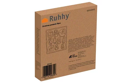 Ornamente din lemn de Crăciun - 10 bucăți