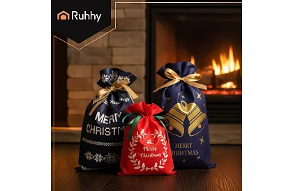 Sacouri decorative pentru cadouri de Crăciun – 8 buc.