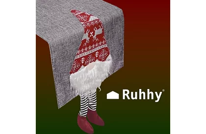 Culoar de Crăciun lung cu spiriduș 215 x 34 cm