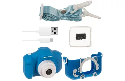 Cameră digitală pentru copii Full HD cu card de 32GB – albastră