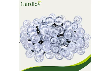 Șir decorativ de lumini solare pentru exterior Balls – 10 metri, alb cald