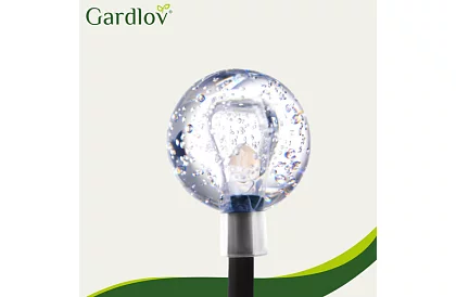 Șir decorativ de lumini solare pentru exterior Balls – 10 metri, alb cald