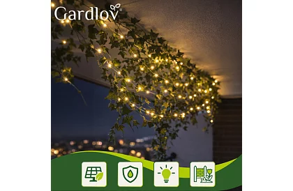 Lanț solar decorativ exterior 15 metri – alb cald