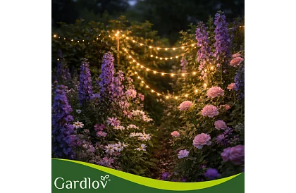 Lanț solar decorativ exterior 15 metri – alb cald