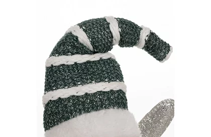 Zgânda de Crăciun albă, așezată, cu aripi – 32 cm