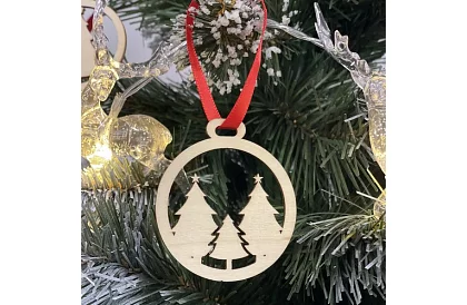 Ornamente de Crăciun din lemn 36 bucăți