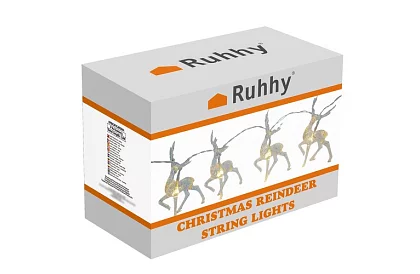 Șir de LED-uri de Crăciun cu baterii 145 cm - Ghirlandă luminoasă cu reni