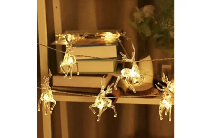 Șir de LED-uri de Crăciun cu baterii 145 cm - Ghirlandă luminoasă cu reni