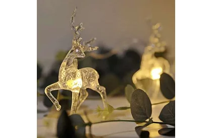 Șir de LED-uri de Crăciun cu baterii 145 cm - Ghirlandă luminoasă cu reni