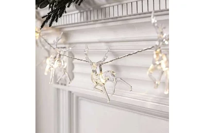 Șir de LED-uri de Crăciun cu baterii 145 cm - Ghirlandă luminoasă cu reni