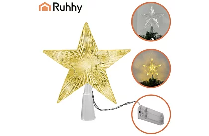 LED stea pe bradul de Crăciun – alb cald