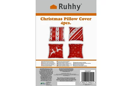 Pernă decorativă 40x40 cm – 4 bucăți sărbători fericite