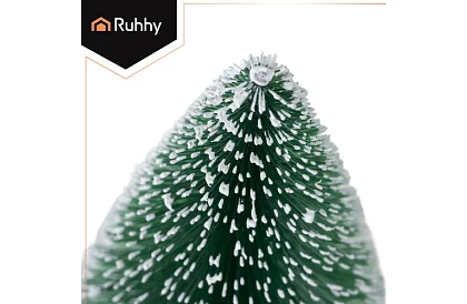 Mini brad Christmas trees - set of 3 snow-covered trees