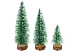 Mini brad Christmas trees - set of 3 snow-covered trees