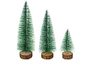 Mini brad Christmas trees - set of 3 snow-covered trees