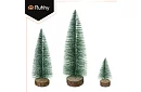 Mini brad Christmas trees - set of 3 snow-covered trees