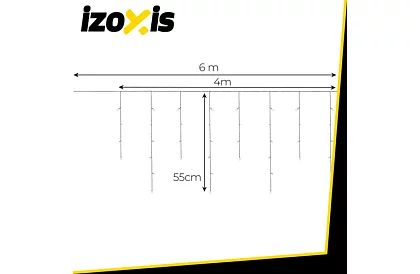 Cortina LED de Crăciun - ploaie 100 LED exterior - 6m alb cald