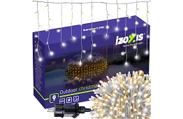 Cortina LED de Crăciun - ploaie 100 LED exterior - 6m alb cald