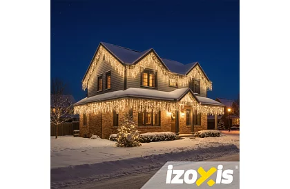 Cortina LED de Crăciun - ploaie 500 LED exterior - 20m alb cald