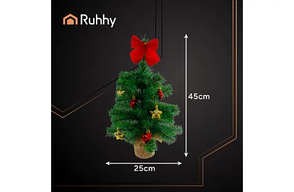 Pomul artificial de Crăciun mic de 45 cm – decorat