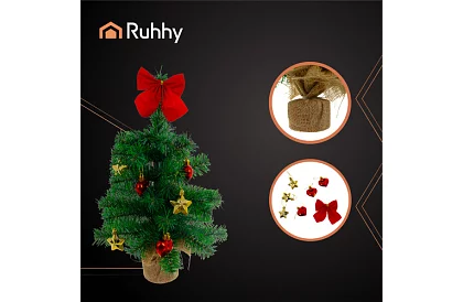 Pomul artificial de Crăciun mic de 45 cm – decorat