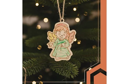 Decorațiuni de Crăciun din lemn pentru completare 24 buc