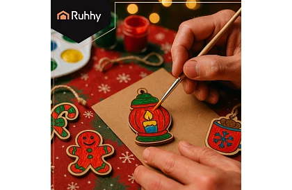 Decorațiuni de Crăciun din lemn pentru completare 24 buc