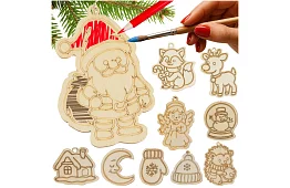 Decorațiuni de Crăciun din lemn pentru completare 24 buc