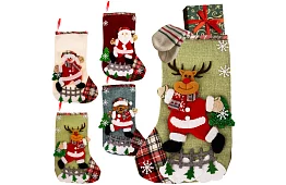 Sosete decorative de Crăciun - set de 4 bucăți cu diferite motive