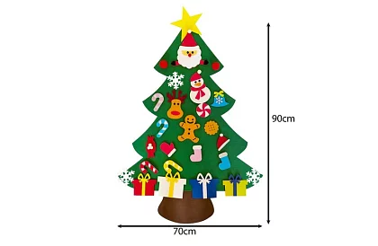 DIY brad de Crăciun din fetru pentru perete - 90 cm