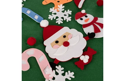 DIY brad de Crăciun din fetru pentru perete - 90 cm