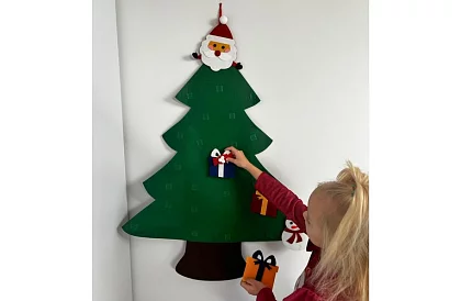 DIY brad de Crăciun din fetru pentru perete - 90 cm