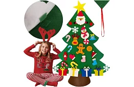 DIY brad de Crăciun din fetru pentru perete - 90 cm