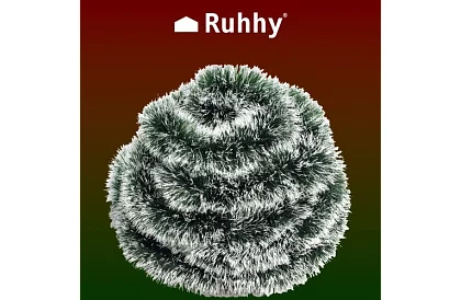 Lanț lung de Crăciun – ghirlandă alb-verde de 6 metri