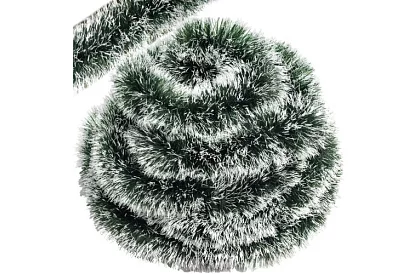 Lanț lung de Crăciun – ghirlandă alb-verde de 6 metri