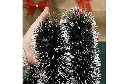 Lanț lung de Crăciun – ghirlandă alb-verde de 6 metri