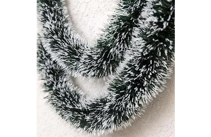 Lanț lung de Crăciun – ghirlandă alb-verde de 6 metri